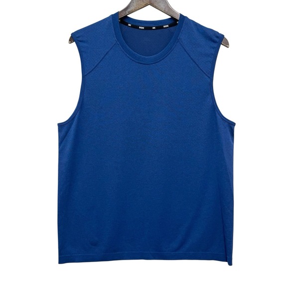 Rhone Men's Sz Medium Reign Tech Navy Blue Mesh Workout Performance Tank Top euc - Picture 1 of 6